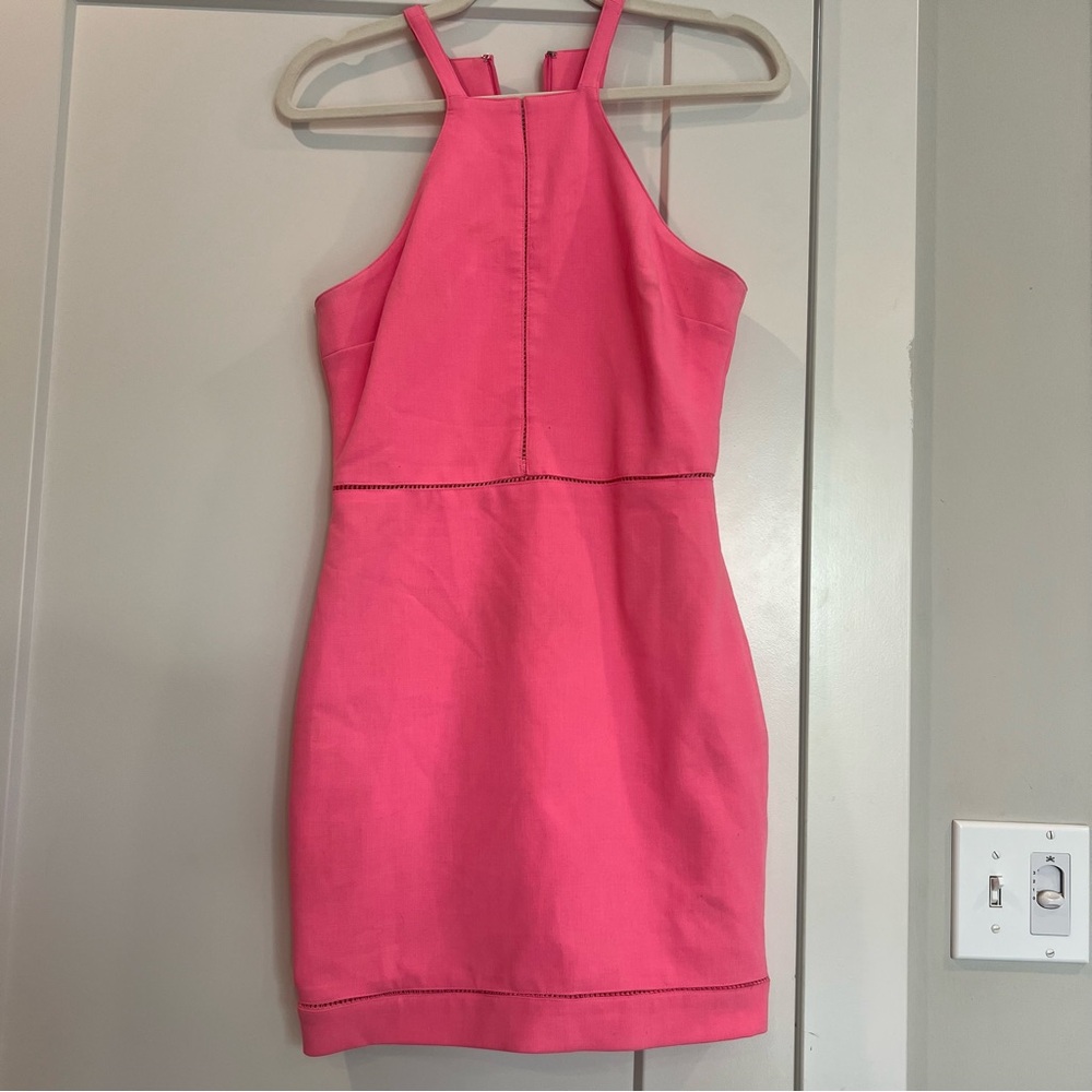 Elegant Pink Halter Dress